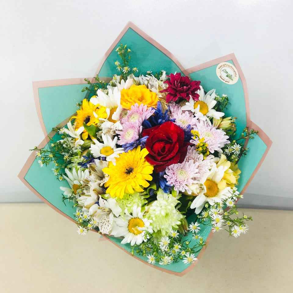 Rainbow Garden Bouquet - Cheerful Flower Delivery Sri Lanka