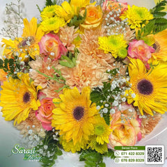 Cheerful Yellow Gerbera Bouquet in Yellow Wrapping