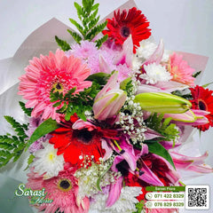 Fresh Pink and Red Gerbera Daisy Bouquet