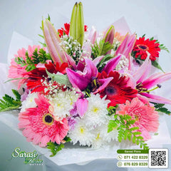 Fresh Pink and Red Gerbera Daisy Bouquet