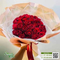 Premium 50 Red Rose Hand-Tied Bouquet