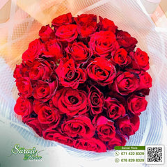 Premium 50 Red Rose Hand-Tied Bouquet