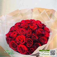 Premium 50 Red Rose Hand-Tied Bouquet
