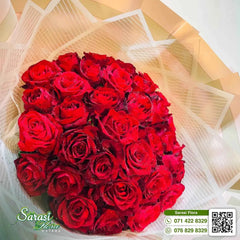 Premium 50 Red Rose Hand-Tied Bouquet