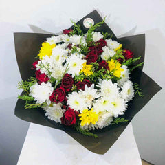 Sophisticated Black Wrapped Bouquet - Premium Flower Delivery Sri Lanka