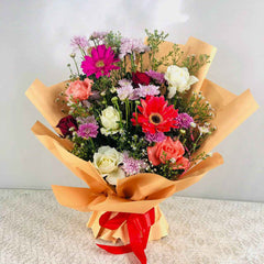 Romantic Mixed Garden Bouquet - Premium Flower Delivery Sri Lanka
