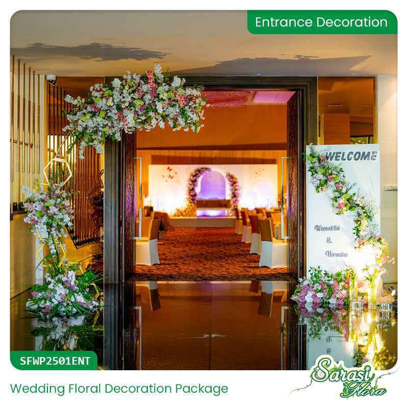 Affordable Wedding Entrance Decoration - Elegant Floral Gateway Design Sri Lanka