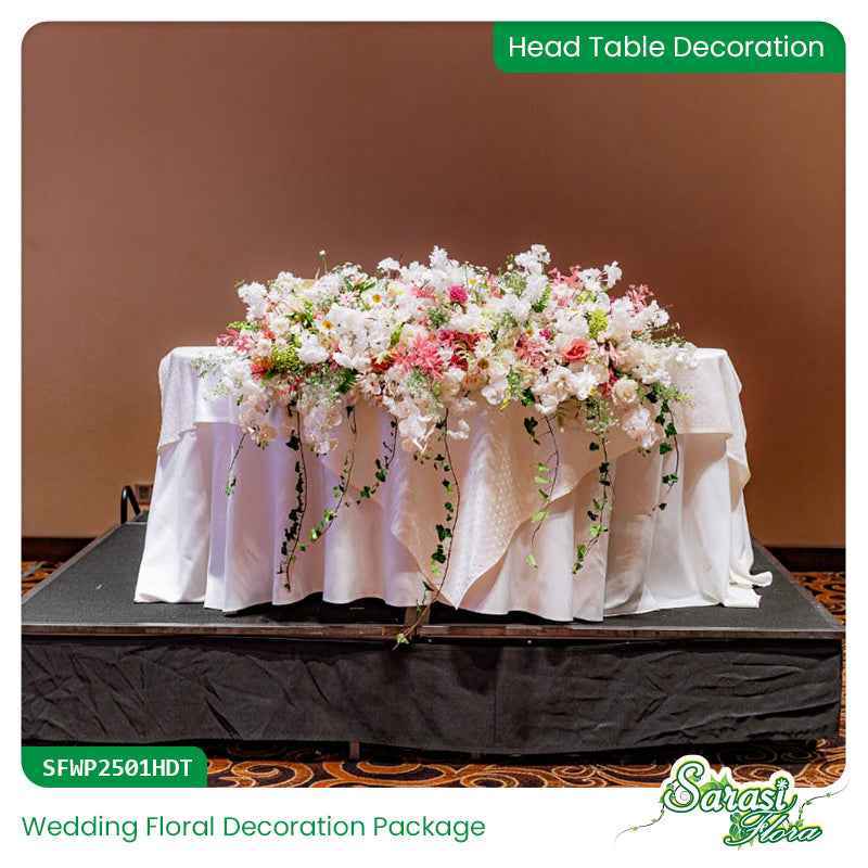 Affordable Wedding Head Table Decoration - Elegant Floral Centerpiece Sri Lanka