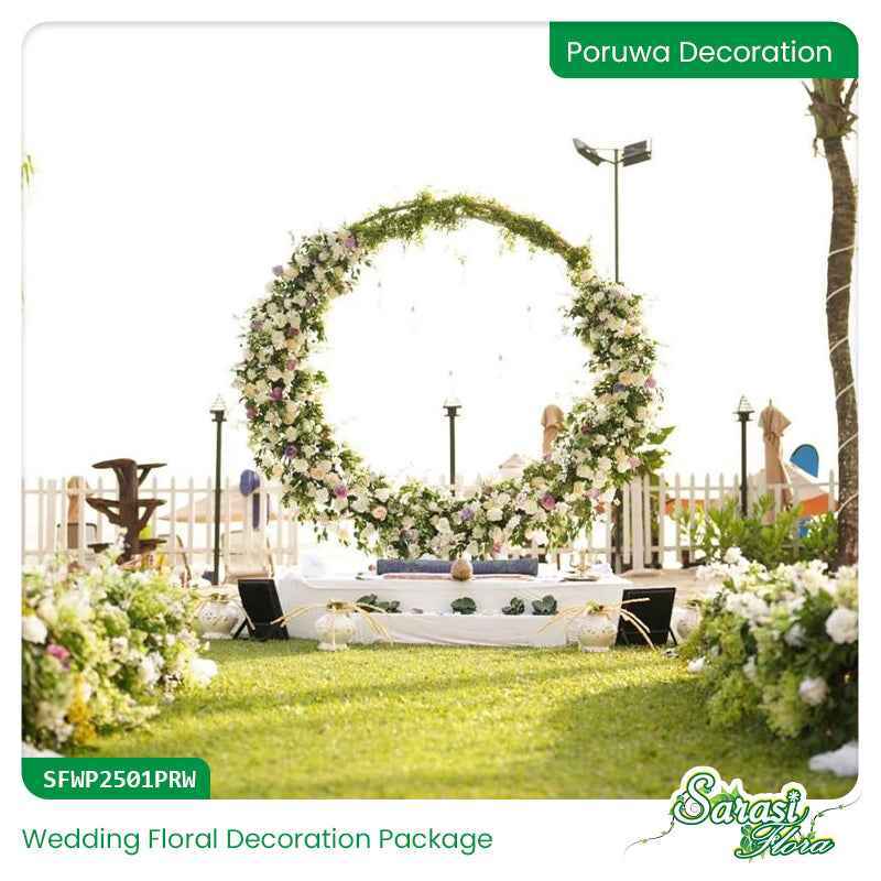 Traditional Outdoor Wedding Poruwa Decoration - Elegant Sri Lankan Wedding Stage Design