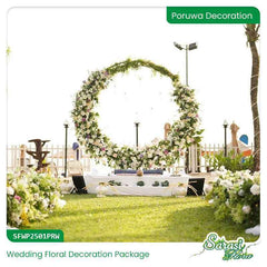 Traditional Outdoor Wedding Poruwa Decoration - Elegant Sri Lankan Wedding Stage Design