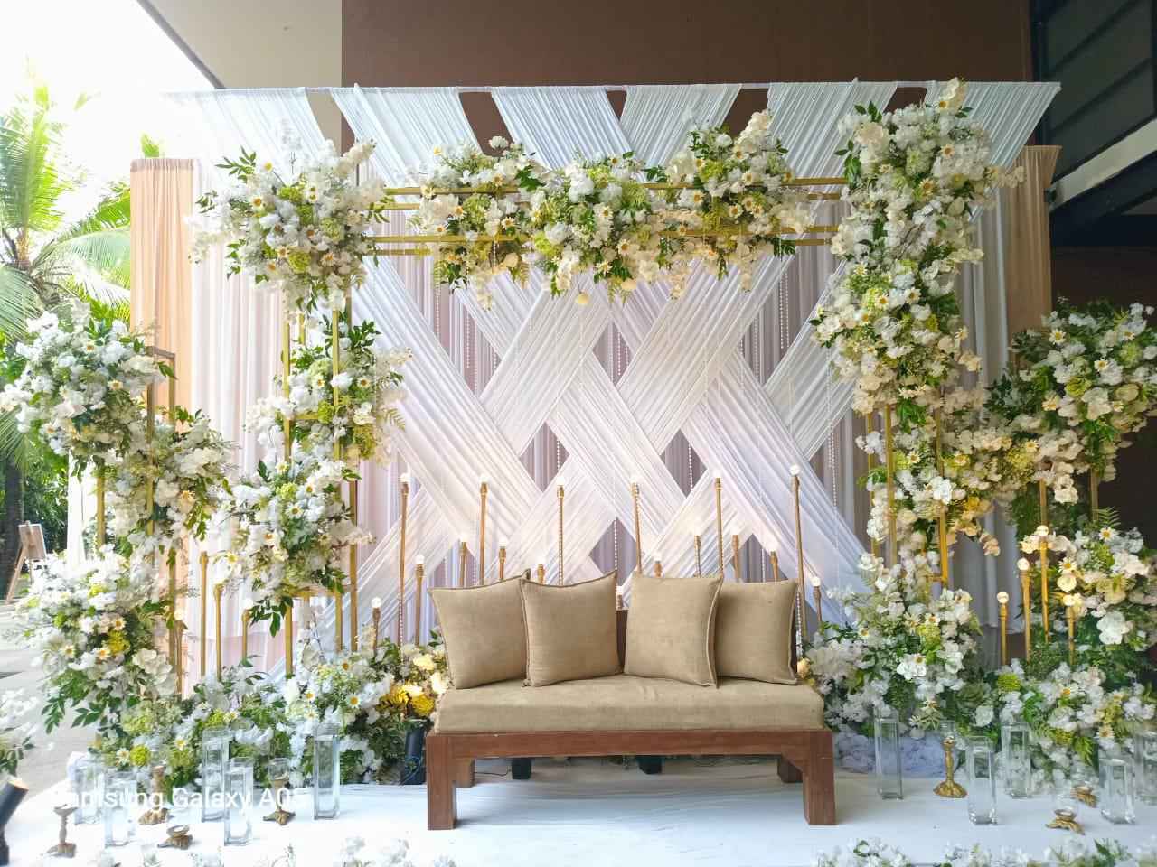 Complete White Flowers Wedding Decoration Package - Traditional Sri Lankan Design