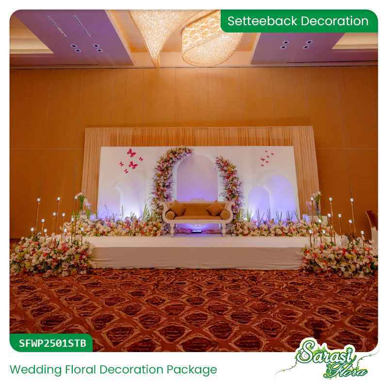 Affordable Wedding Reception Settee Back Decoration - Elegant Backdrop Design Sri Lanka