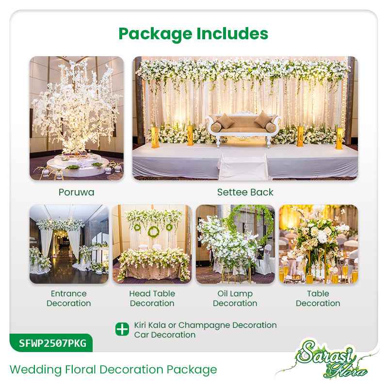 Sakura White Wedding Decoration Package - Japanese Garden Theme