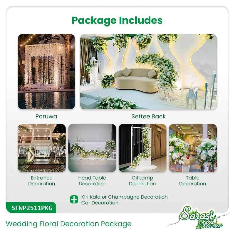 Golden Waves Elegance Wedding Decoration Package - Contemporary Wedding Stage Decor Sri Lanka