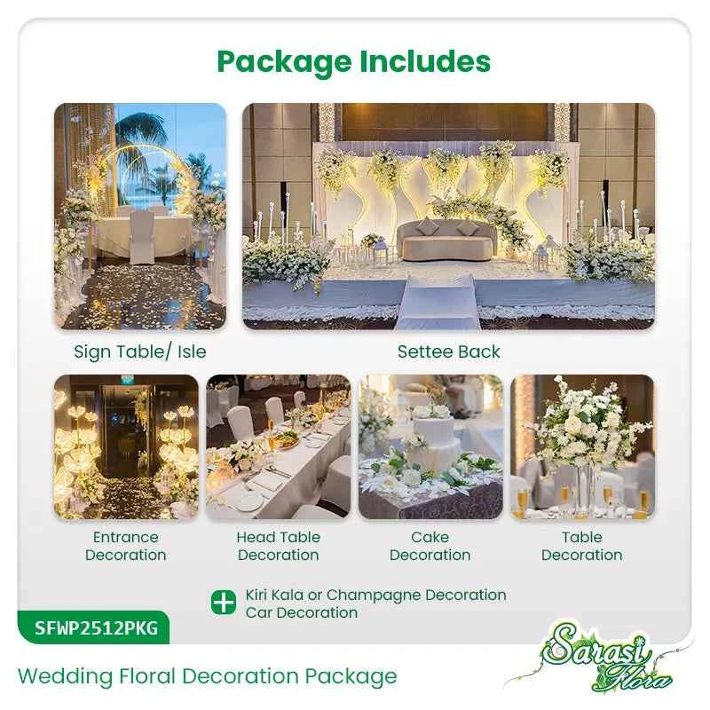 Heavenly White Opulence Wedding Decoration Package - Church & Beach Wedding Decor Sri Lanka