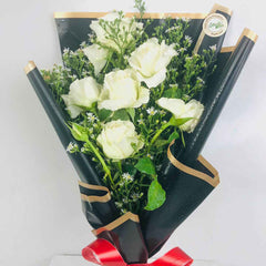 Classic White Rose Bouquet - Timeless Flower Delivery Sri Lanka