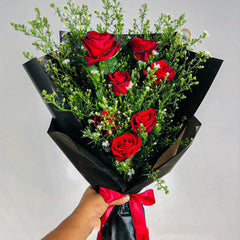 Classic Red Rose Bouquet - Premium Long Stem Red Roses