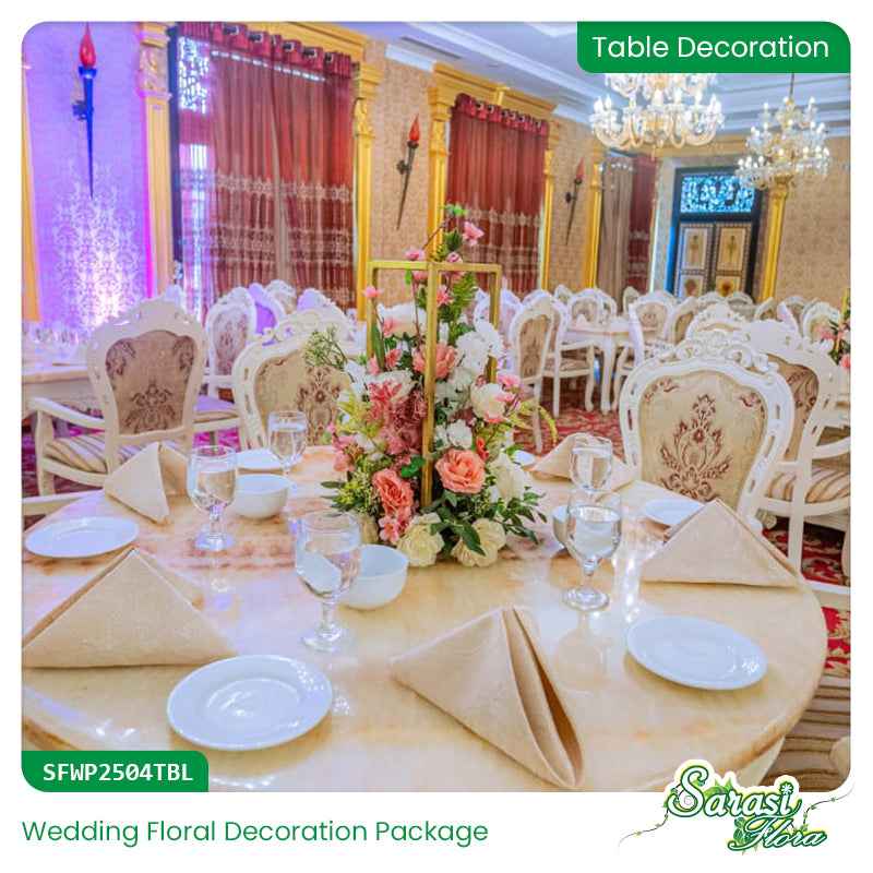 White Pink Gold Wedding Decoration Package - Romantic Elegance Design