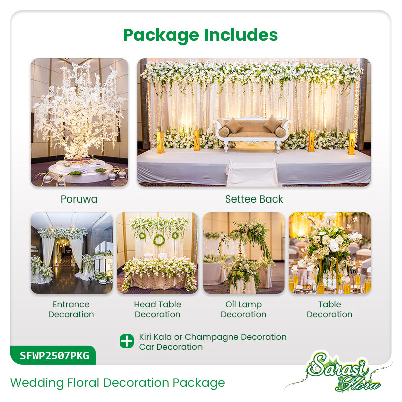 Sakura White Wedding Decoration Package - Japanese Garden Theme