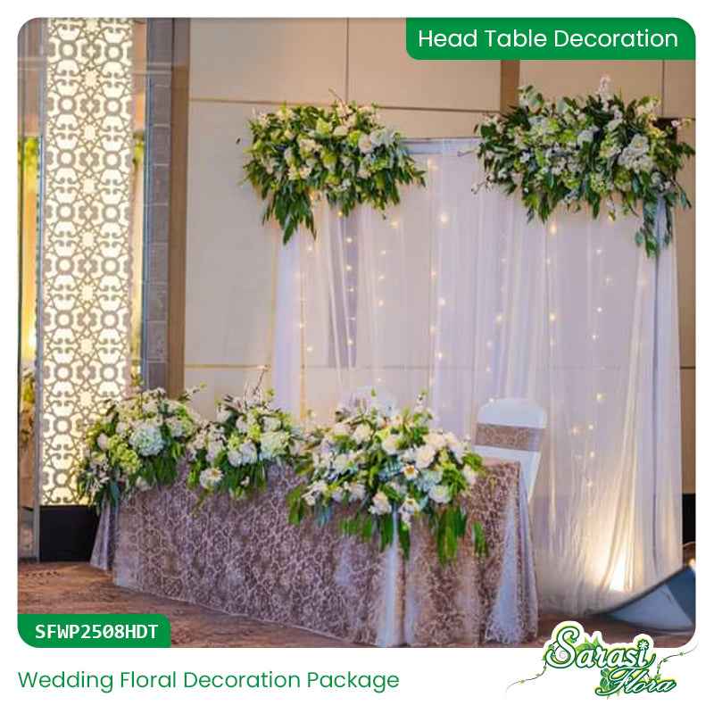 White Flowers Wedding Decoration Complete Package - Classic Elegance Design
