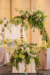 White Flowers Oil Lamp Wedding Decoration - Elegant Traditional Design