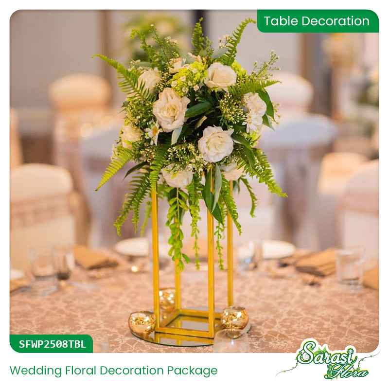 White Flowers Wedding Decoration Complete Package - Classic Elegance Design