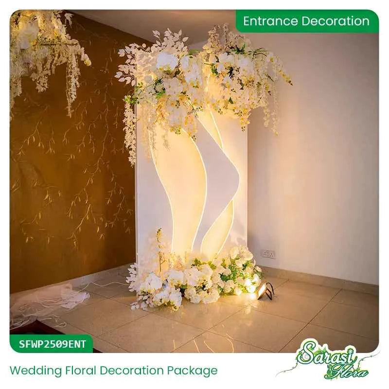 Blush Crystal Cascade Wedding Decoration Package - Complete Wedding Stage & Reception Decor Sri Lanka