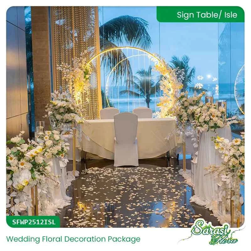 Heavenly White Opulence Wedding Decoration Package - Church & Beach Wedding Decor Sri Lanka