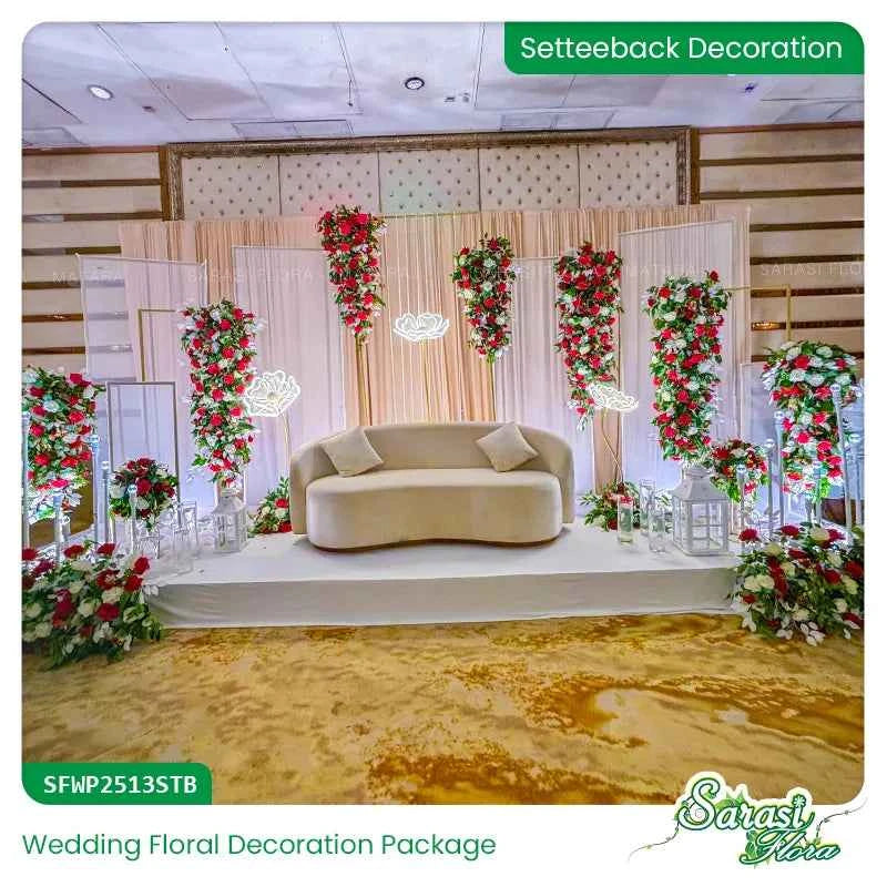 Crimson Romance Majesty Wedding Decoration Package - Red Theme Reception & Homecoming Decor Sri Lanka