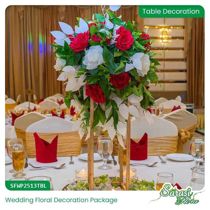 Crimson Romance Majesty Wedding Decoration Package - Red Theme Reception & Homecoming Decor Sri Lanka
